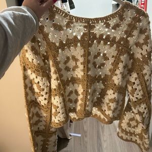 Vestique cropped crochet sweater